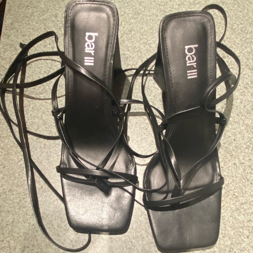 Bar III Black Lace Up Heels (From Macys) Brand New Size 7.5